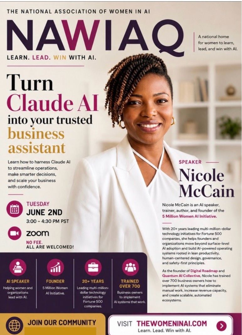 Nicole McCain featured by the National Association of Women in AI, NAWAIQ